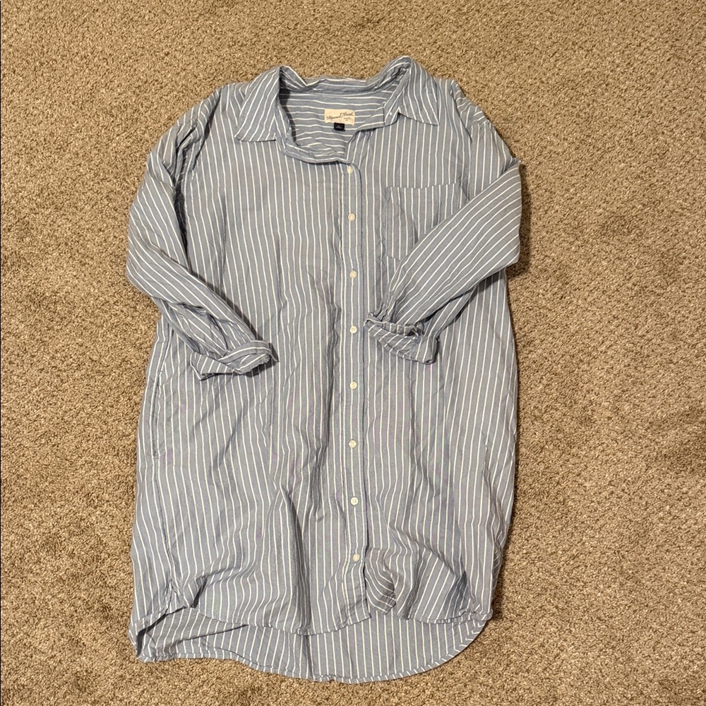 Universal Thread Gray Striped Shirt Dress